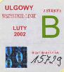 Biaystok, znaczek miesiczny - 02.2002, ulgowy B, wszystkie linie