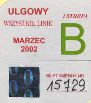 Biaystok, znaczek miesiczny - 03.2002, ulgowy B, wszystkie linie