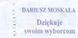 Bielsko-Biaa - rewers: Dariusz Moskaa dzikuje