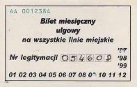 Bielsko-Biaa - bilet miesiczny ulgowy na wszystkie linie miejskie