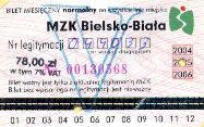 Bielsko-Biaa - bilet miesiczny, 2004-2006, V, 78,00z