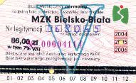 Bielsko-Biaa - bilet miesiczny, 2004-2006, V, 86,00z