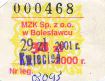 Bolesawiec, bilet miesiczny - kwiecie 2001, 38z (p29z)