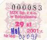 Bolesawiec, bilet miesiczny - maj 2001, 29z