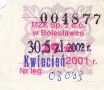 Bolesawiec, bilet miesiczny - kwiecie 2002, 29z (p30,50z)