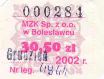 Bolesawiec, bilet miesiczny - grudzie 2002, 30,50z