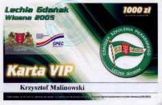 Lechia Gdask, wiona 2005 - karta VIP, 1000z