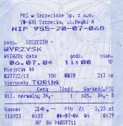 PKS Szczecin - bilet z kasy dworcowej