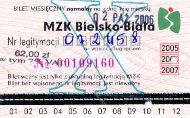Bielsko-Biaa - bilet miesiczny, 2005-2007, X, 62.00z