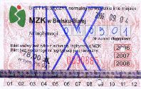Bielsko-Biaa - bilet miesiczny, 2006-2008, IX, 78.00z