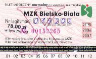 Bielsko-Biaa - bilet miesiczny, 2005-2007, X, 78.00z