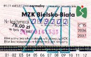 Bielsko-Biaa - bilet miesiczny, 2005-2007, XI, 78.00z
