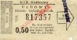 Warszawa, 0,50z, ulgowy - seria 196, przedsprzeda