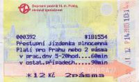 Praga, 12 koron - bilet z automatu