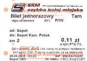 SKM, bilet z automatu - 0,11z