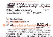 SKM, bilet z automatu - 0,32z
