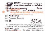 SKM, bilet z automatu - 0,37z