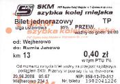 SKM, bilet z automatu - 0,40z