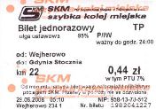 SKM, bilet z automatu - 0,44z