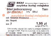 SKM, bilet z automatu - 1,95z